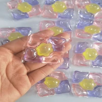 Yellow Purple Pink 5 In 1 Laundry Pods High Efficiency Detergent Pods