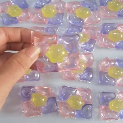 Yellow Purple Pink 5 In 1 Laundry Pods High Efficiency Detergent Pods