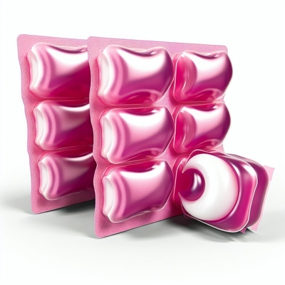 Hypoallergenic Laundry Detergent Pods Eco-Friendly Pink Colors